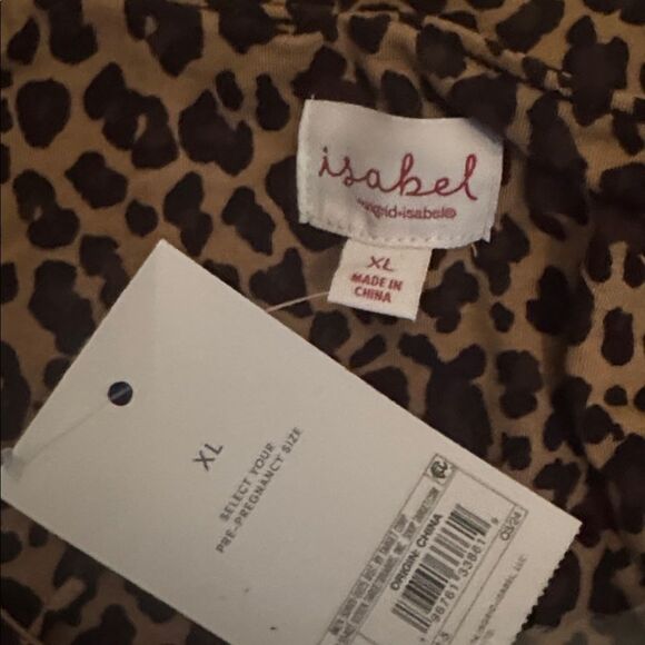 Isabel by Ingrid & Isabel Animal Print Long Sleeve Ruched Maternity Dress XL NEW - Picture 6 of 10